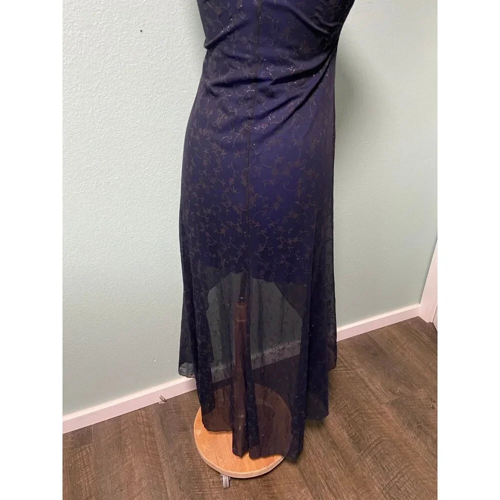 Vintage Rocket Candy Women's Navy Glitter High‎ Low Dress Size Large